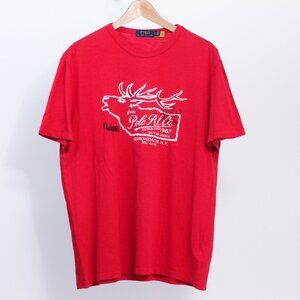 Polo Ralph Lauren NWOT Men's Red R.L. & Co Adirondacks NY Elk Graphic T-Shirt, L